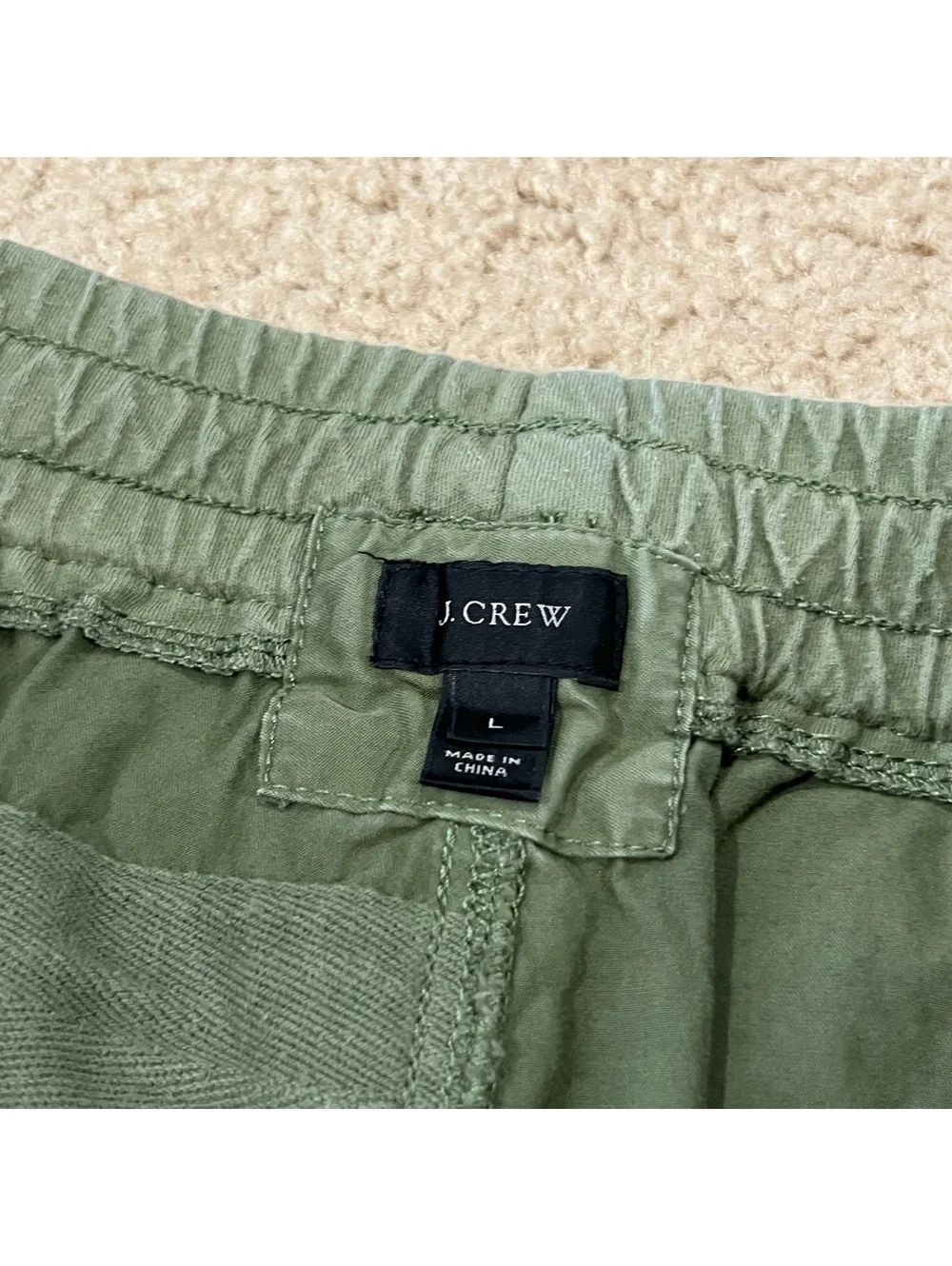 J.Crew Mens Cotton Drawstring Jogger Pants Green Size Large